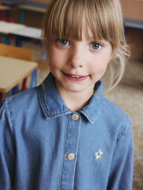 Robe en denim léger fille bleu moyen+denim gris 6 - vertbaudet enfant 