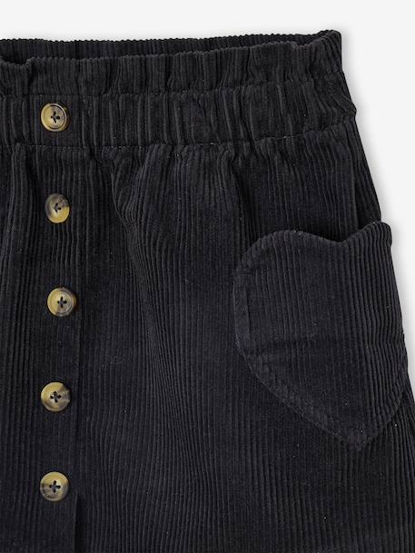 Jupe en velours poches coeur fille anthracite+mauve 3 - vertbaudet enfant 