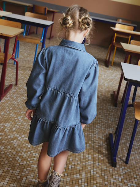 Robe en denim léger fille bleu moyen+denim gris 7 - vertbaudet enfant 