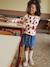 Jupe en jean fille poches coeur denim bleached+denim brut 6 - vertbaudet enfant 