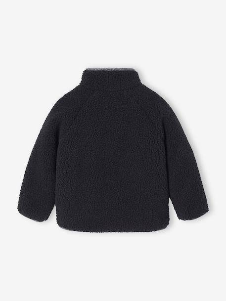 Veste en sherpa Fille anthracite+vanille 2 - vertbaudet enfant 