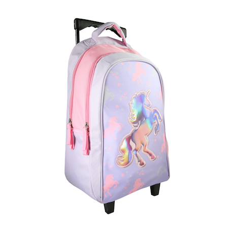 Sac à dos scolaire primaire à roulettes cybel Violet 2 - vertbaudet enfant 
