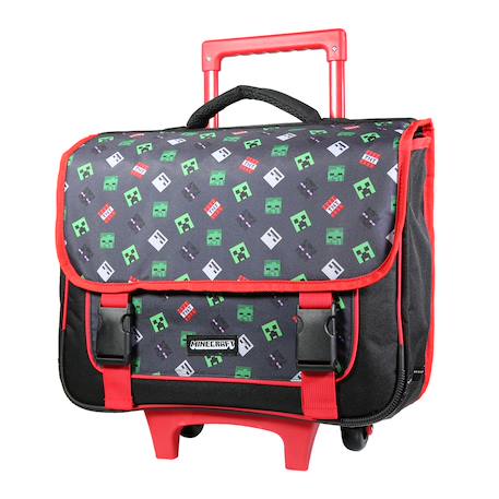 Cartable scolaire à roulettes primaire minecraft Noir 2 - vertbaudet enfant 