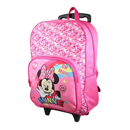 Sac à dos scolaire à roulettes minnie so cool Rose 2 - vertbaudet enfant 