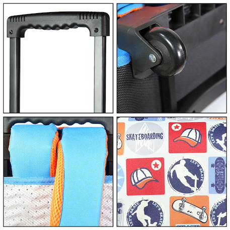 Cartable scolaire à roulettes phileas  skateur Bleu 6 - vertbaudet enfant 