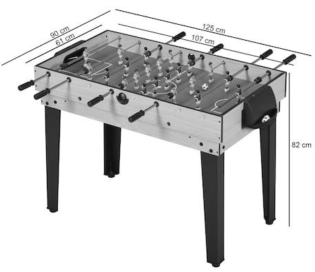 Table de jeux 10 en 1 - baby-foot - billard - ping pong - hockey - bowling - cartes - structure bois - accessoires inclus Noir 4 - vertbaudet enfant 