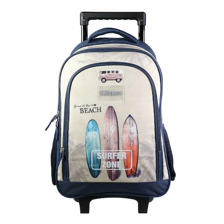 Sac à dos scolaire à roulettes offshore  van & surf Beige 1 - vertbaudet enfant 