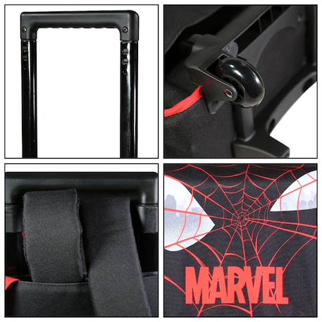 Cartable scolaire à roulettes primaire spiderman toile d'araignée Noir 6 - vertbaudet enfant 