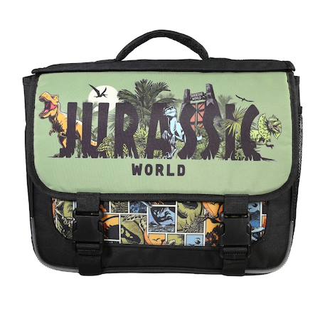 Cartable scolaire primaire rabat réversible jurassic world Vert 5 - vertbaudet enfant 
