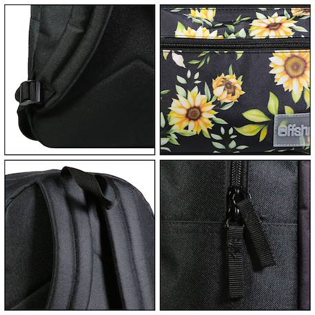 Sac à dos  scolaire offshore tournesols Noir 6 - vertbaudet enfant 