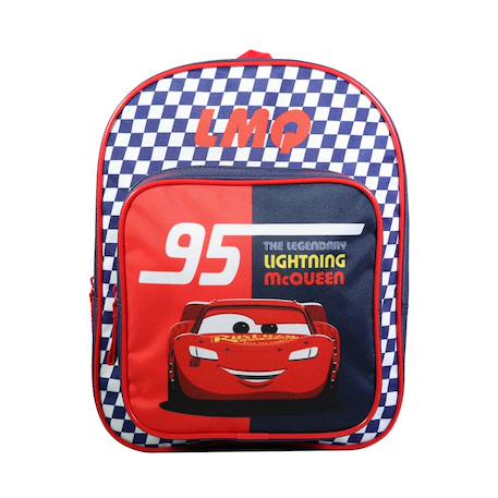 Sac à dos  avec poche maternelle  cars damier Rouge 1 - vertbaudet enfant 