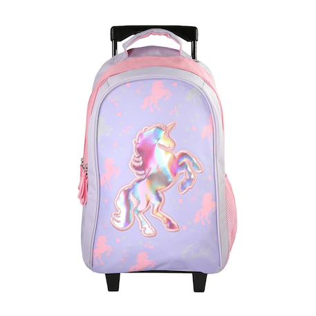 Sac à dos scolaire primaire à roulettes cybel Violet 1 - vertbaudet enfant 