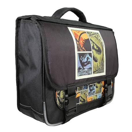 Cartable scolaire primaire rabat réversible jurassic world Vert 2 - vertbaudet enfant 