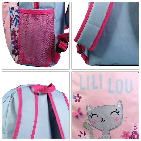 Sac à dos scolaire avec poche lili lou Rose 6 - vertbaudet enfant 