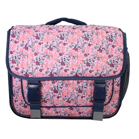 Cartable scolaire primaire matelassé  à fleurs Rose 1 - vertbaudet enfant 