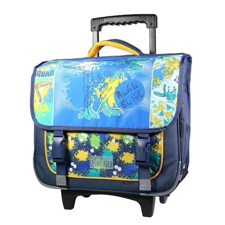 Cartable scolaire à roulettes phileas dinosaure Bleu 2 - vertbaudet enfant 