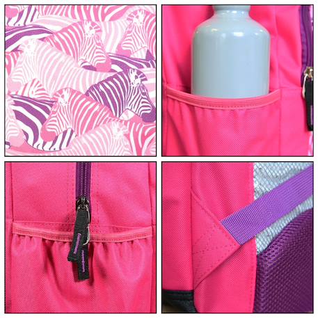 Sac à dos scolaire phileas  zèbre Rose 6 - vertbaudet enfant 