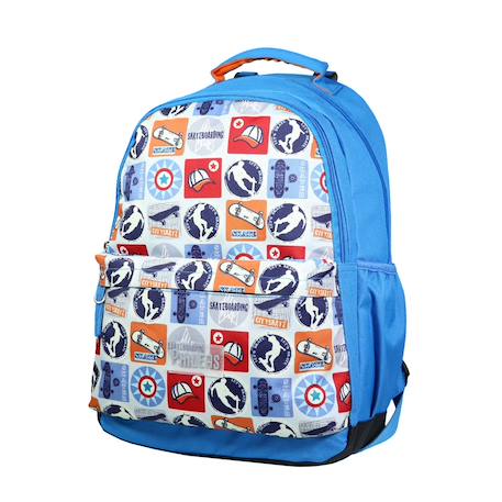 Sac à dos scolaire primaire phileas skateur Bleu 2 - vertbaudet enfant 