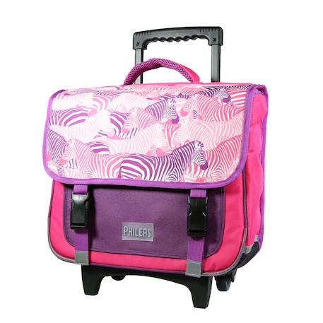 Cartable scolaire à roulettes phileas zèbre Rose 2 - vertbaudet enfant 