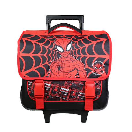 Cartable scolaire à roulettes  spiderman Noir 1 - vertbaudet enfant 