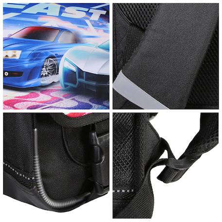 Cartable scolaire primaire fast and furious Noir 5 - vertbaudet enfant 