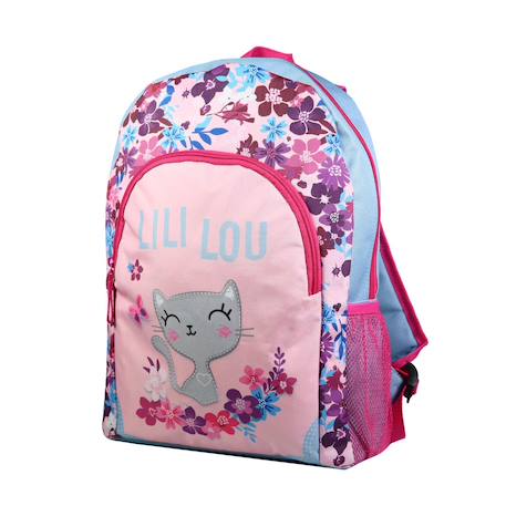Sac à dos scolaire avec poche lili lou Rose 2 - vertbaudet enfant 