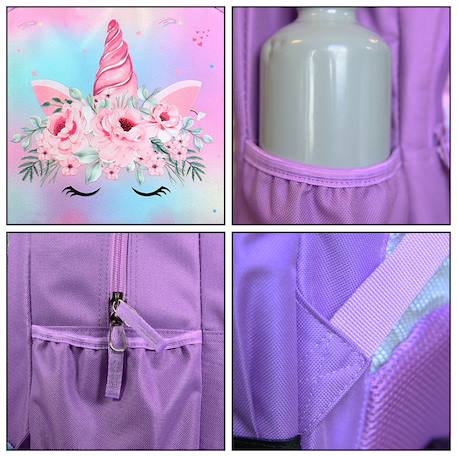 Sac à dos scolaire phileas licorne Violet 6 - vertbaudet enfant 