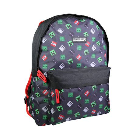 Sac à dos scolaire primaire minecraft Noir 2 - vertbaudet enfant 