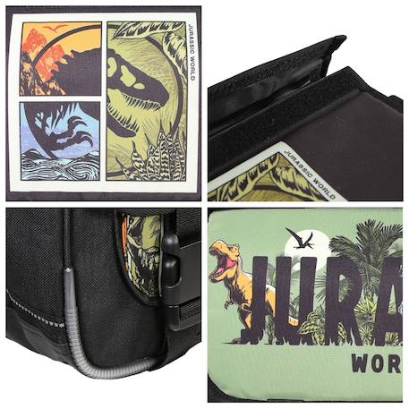 Cartable scolaire primaire rabat réversible jurassic world Vert 6 - vertbaudet enfant 