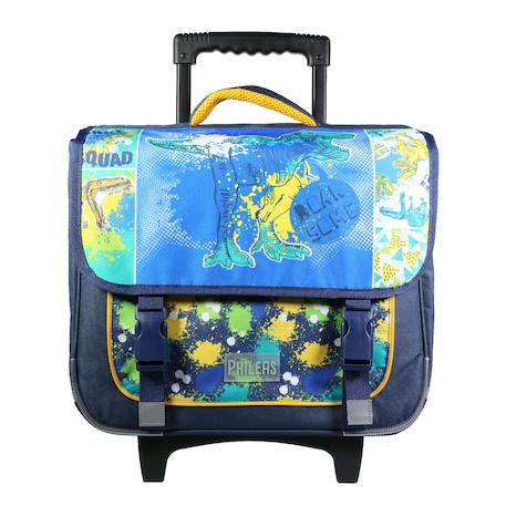Cartable scolaire à roulettes phileas dinosaure Bleu 1 - vertbaudet enfant 