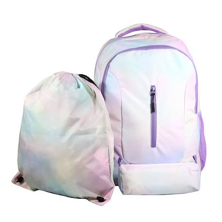 Set de sac à dos, sac gym et trousse bagtrotter  tie and dye Multicolore 1 - vertbaudet enfant 