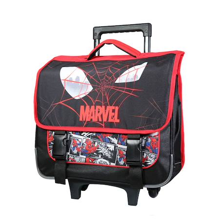 Cartable scolaire à roulettes primaire spiderman toile d'araignée Noir 2 - vertbaudet enfant 