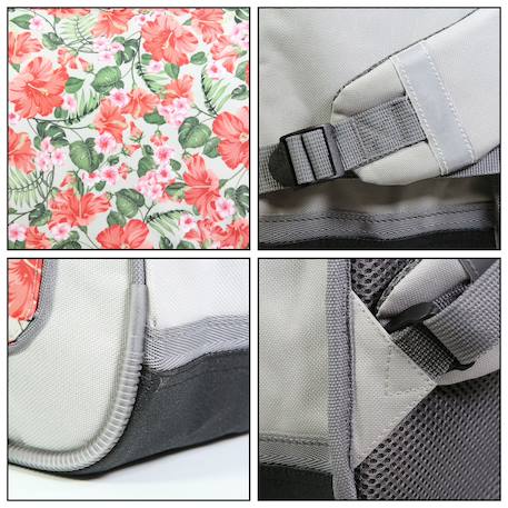Cartable scolaire offshore fleurs Gris 6 - vertbaudet enfant 