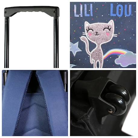 Sac à dos à roulettes primaire lili lou bleu Bleu 5 - vertbaudet enfant 