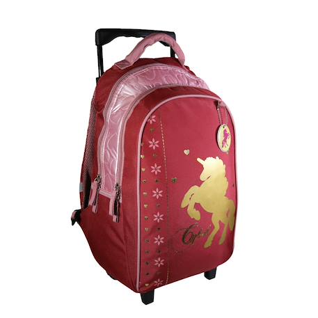 Sac à dos à roulettes primaire cybel Rose 2 - vertbaudet enfant 
