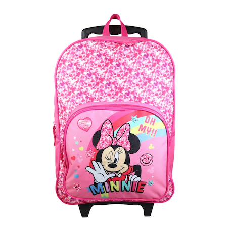 Sac à dos scolaire à roulettes minnie so cool Rose 1 - vertbaudet enfant 