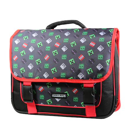 Cartable scolaire primaire minecraft Noir 2 - vertbaudet enfant 