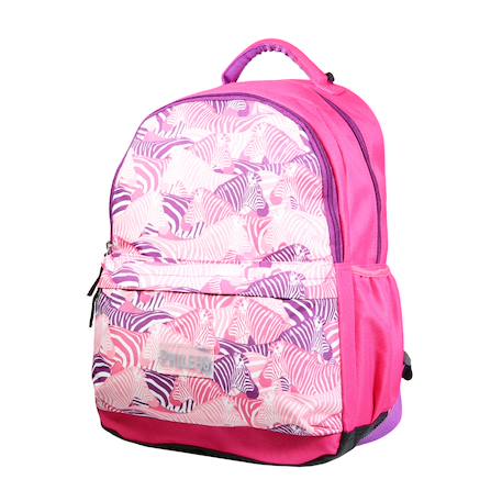 Sac à dos scolaire phileas  zèbre Rose 2 - vertbaudet enfant 