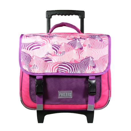 Cartable scolaire à roulettes phileas zèbre Rose 1 - vertbaudet enfant 