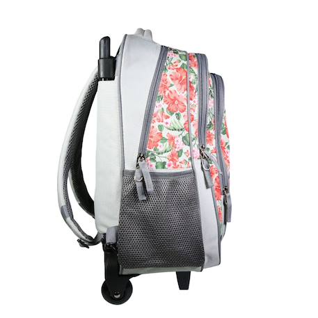 Sac à dos scolaire à roulettes offshore  fleurs Gris 3 - vertbaudet enfant 