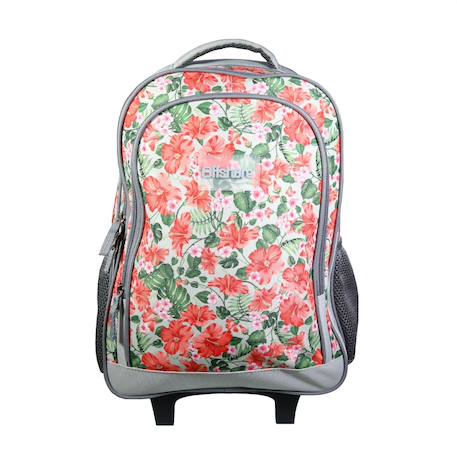Sac à dos scolaire à roulettes offshore  fleurs Gris 1 - vertbaudet enfant 