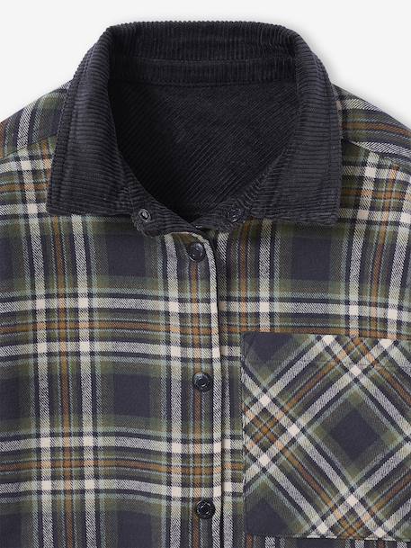 Chemise garçon réversible flanelle et velours anthracite 7 - vertbaudet enfant 