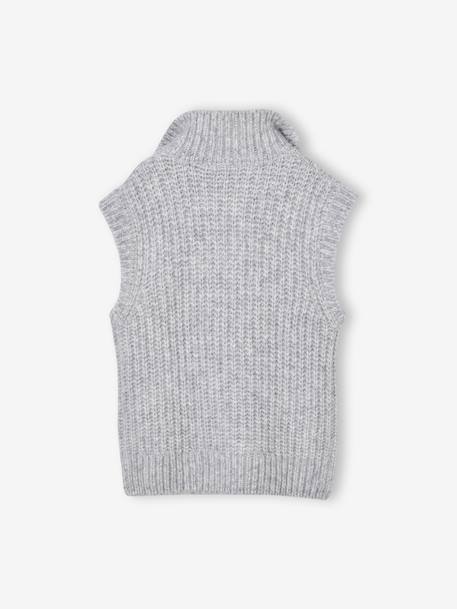 Pull camionneur sans manches fille gris chiné 4 - vertbaudet enfant 