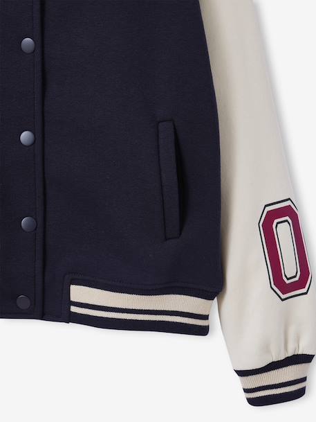 Blouson teddy en molleton avec détail numéro manche fille marine 4 - vertbaudet enfant 