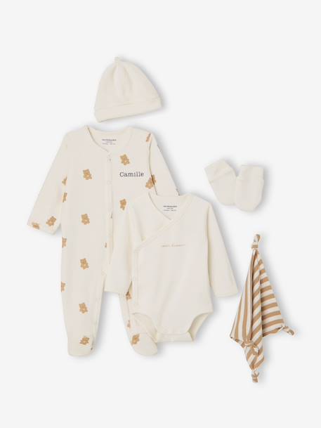 Ensemble naissance 6 pièces avec valisette maternité écru 1 - vertbaudet enfant 