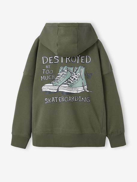 Sweat garçon à capuche kaki 4 - vertbaudet enfant 