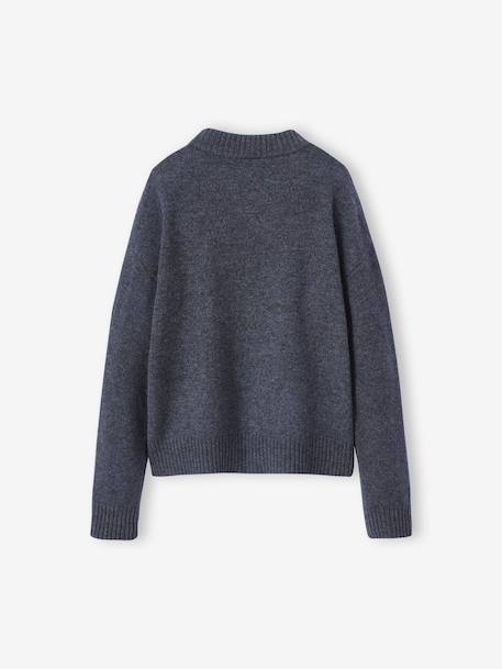 Pull mélange cachemire fille gris 4 - vertbaudet enfant 