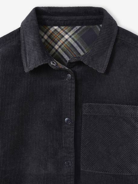 Chemise garçon réversible flanelle et velours anthracite 6 - vertbaudet enfant 