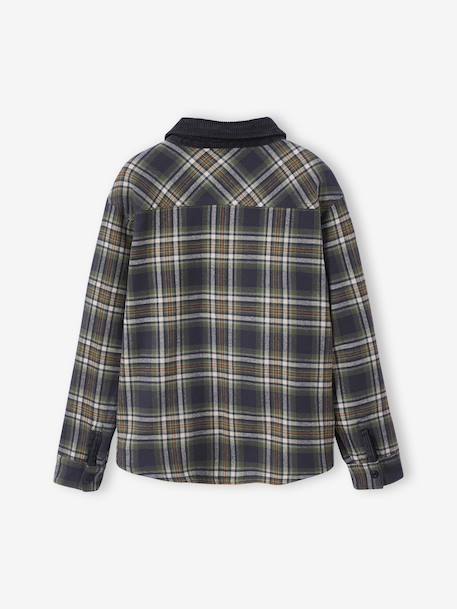 Chemise garçon réversible flanelle et velours anthracite 5 - vertbaudet enfant 