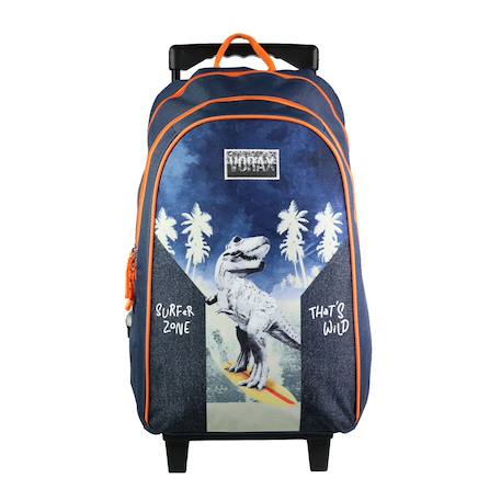 Sac à dos à roulettes vorax  dinosaure surf Bleu 1 - vertbaudet enfant 